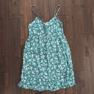 Becaal Aqua Blue Floral Boho Dress S